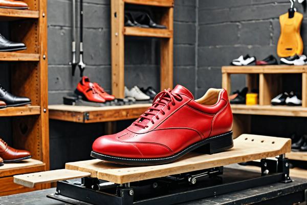 Professional shoe stretching equipment and tools in workshop